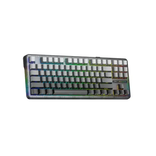 BÀN PHÍM AULA F87 PRO 3 MODE (Phiên bản Black gradient/ Grey wood V4 switch)