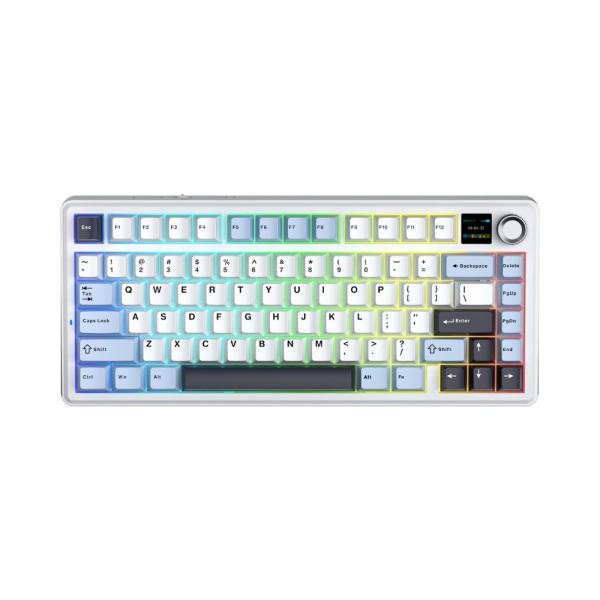 Bàn phím cơ Aula F75 Max 3 Mode White Blue Reaper switch
