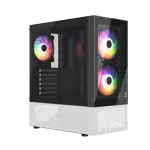 CASE MAGIC GM-04 AIR BLACK AND WHITE GLASS 3 FAN (ATX)