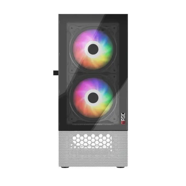 CASE MAGIC GM-04 AIR BLACK AND WHITE GLASS 3 FAN (ATX)