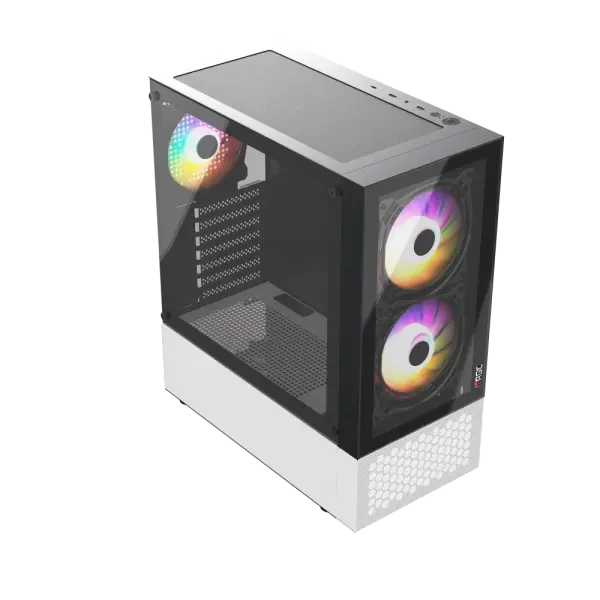 CASE MAGIC GM-04 AIR BLACK AND WHITE GLASS 3 FAN (ATX)