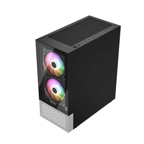 CASE MAGIC GM-04 AIR BLACK AND WHITE GLASS 3 FAN (ATX)