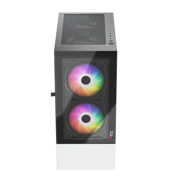 CASE MAGIC GM-04 BLACK AND WHITE GLASS 3 FAN (ATX)