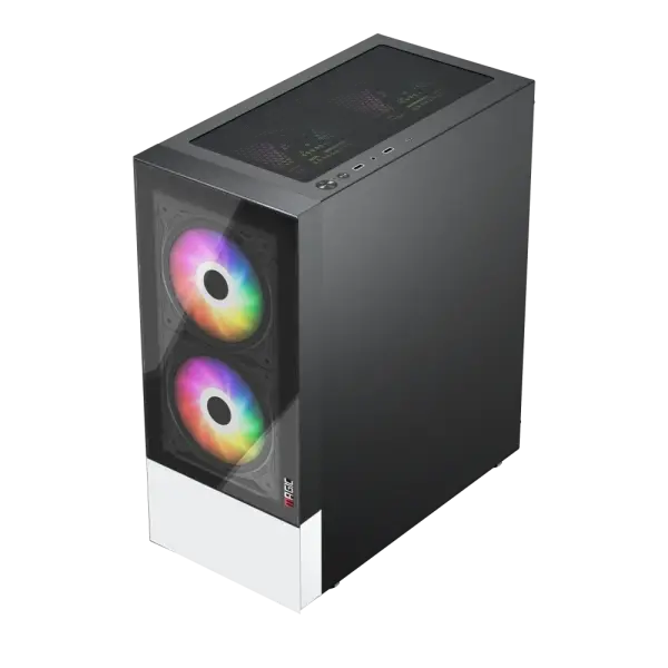 CASE MAGIC GM-04 BLACK AND WHITE GLASS 3 FAN (ATX)