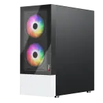 CASE MAGIC GM-04 BLACK AND WHITE GLASS 3 FAN (ATX)
