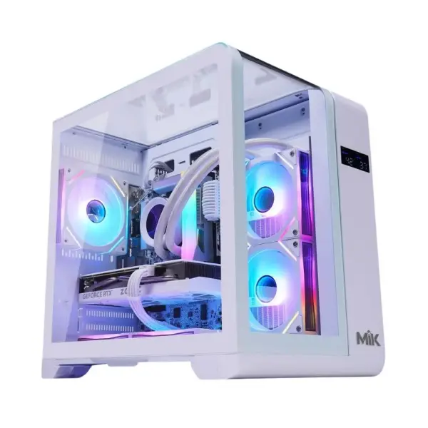 CASE MIK BARBATOS M BLACK/WHITE | M-ATX | KHÔNG FAN