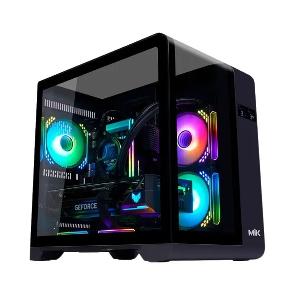 CASE MIK BARBATOS M BLACK/WHITE | M-ATX | KHÔNG FAN