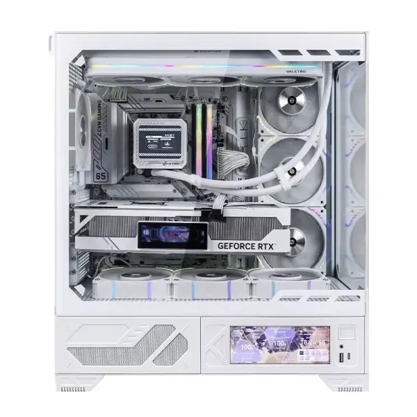 Case VALKYRIE VK03 LCD White (ATX/Rad 360/Màn hình LCD)