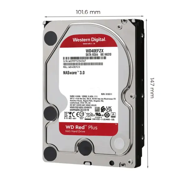 Ổ cứng HDD WD 8TB Red Plus 3.5 inch, 5400RPM, SATA, 256MB Cache (WD80EFZZ)