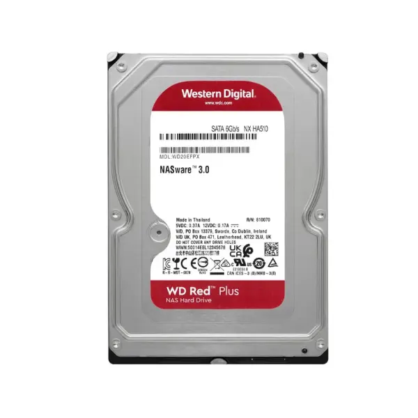 Ổ cứng HDD WD 8TB Red Plus 3.5 inch, 5400RPM, SATA, 256MB Cache (WD80EFZZ)