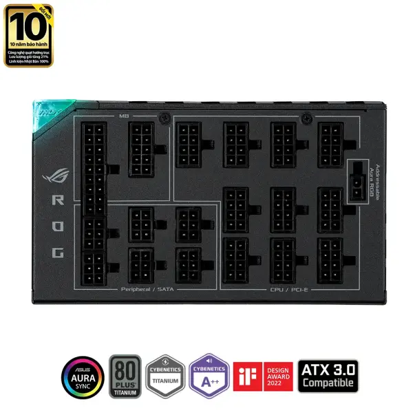 Nguồn Asus Rog Thor 1600T Gaming 1600W 80 Plus Titanium - Full Modular