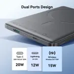 Sạc dự phòng 20W Joyroom PBM08 ultra thin metal magnetic wireless charging dùng cho điện thoại không dây iPhone, Samsung