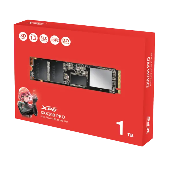 SSD ADATA XPG SX8200 PRO PCIE GEN3X4 M.2 2280 ASX8200PNP-1TB
