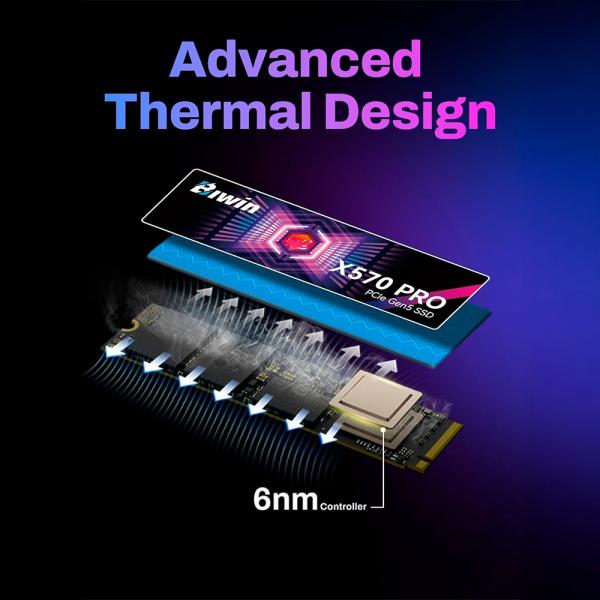 SSD Biwin Black Opal X570 Pro 2TB PCIe Gen5 x4 NVMe M.2 BX570DN02TB-RGX