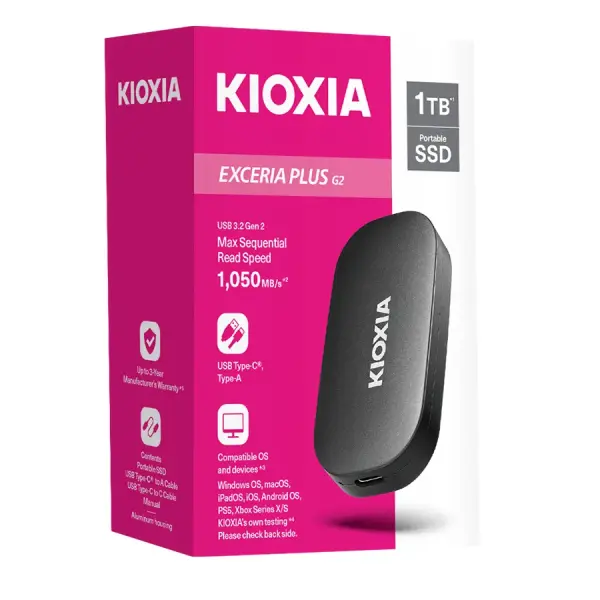 Ổ cứng SSD di động KIOXIA EXCERIA PLUS G2 Portable SSD 1TB - LXD20K001TG8