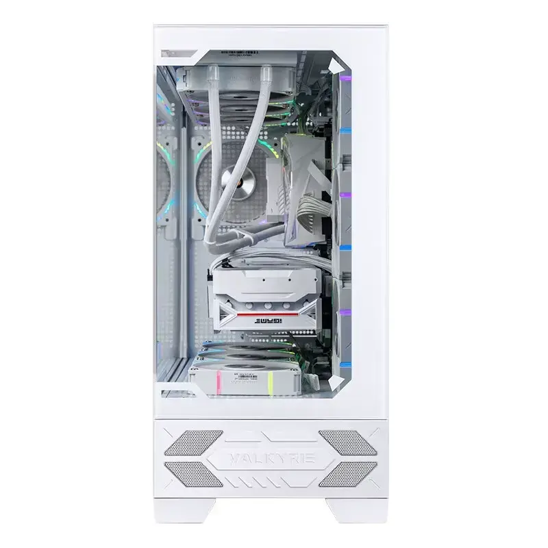 Case VALKYRIE VK03 LCD White (ATX/Rad 360/Màn hình LCD) - VDStore